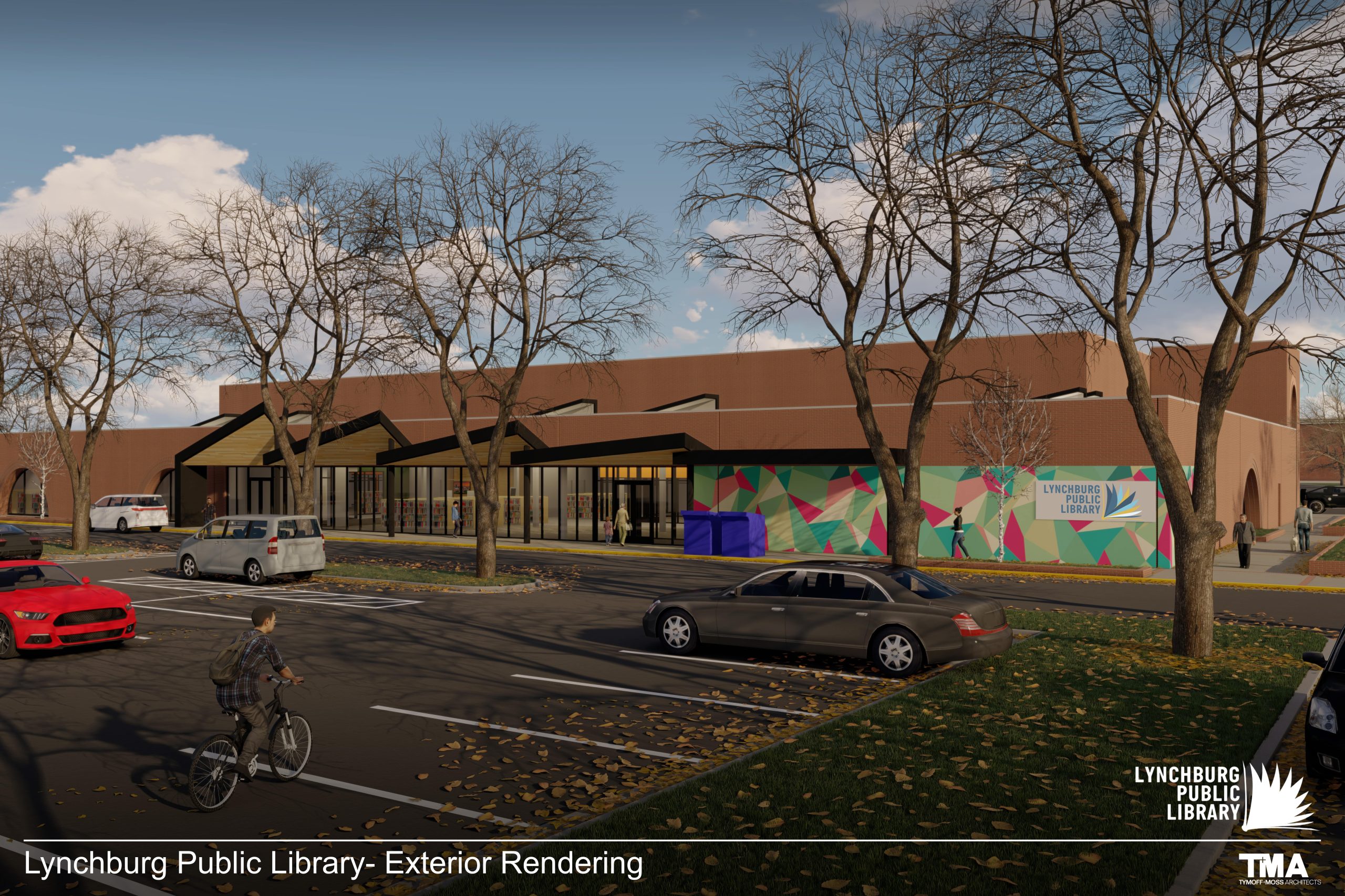 anarchitectural rendering of the renovated Lynchburg Public Library.