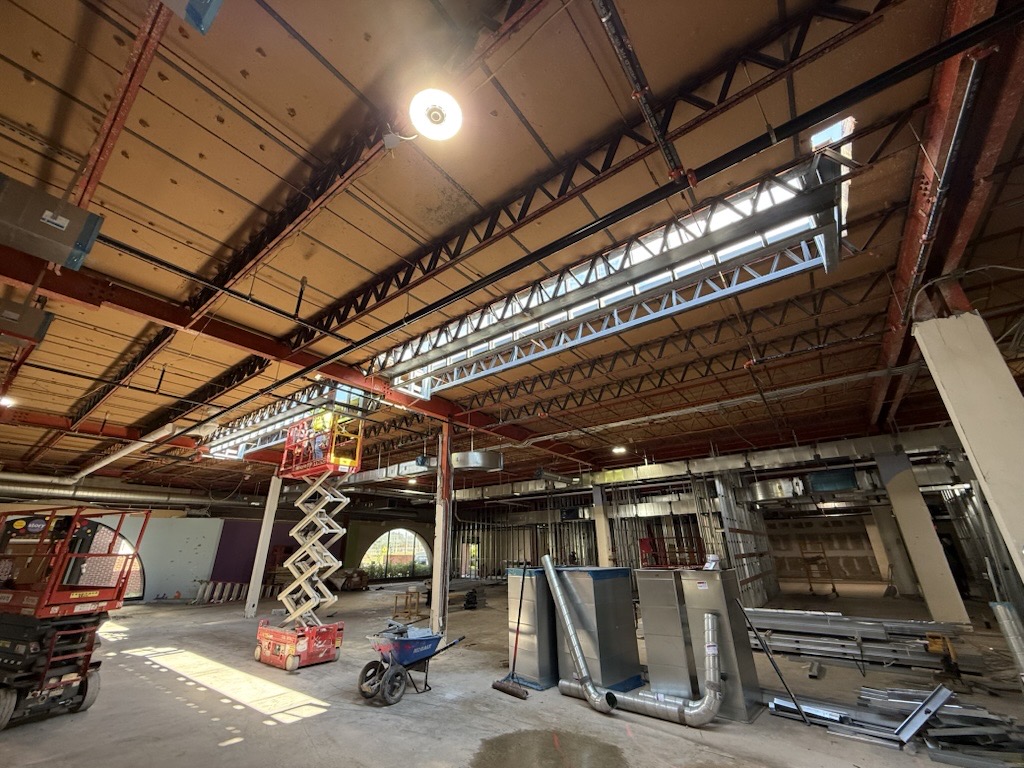 Interior of the library during renovation