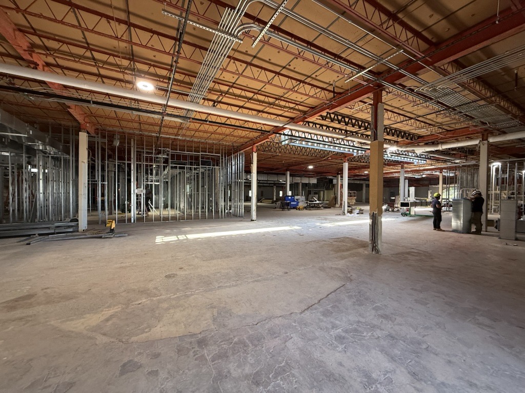 Interior of the library during renovation